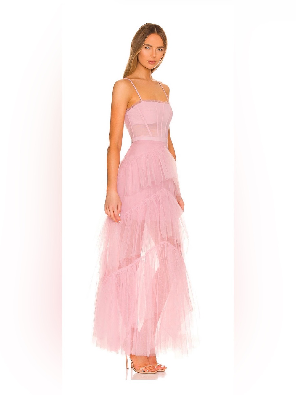 BCBGMAXAZRIA - Corset Tulle Gown in Pink Tint - Picture 3 of 13